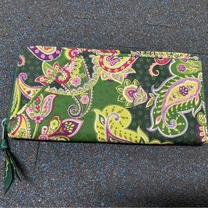 Vera Bradley Green Paisley Large Wallet